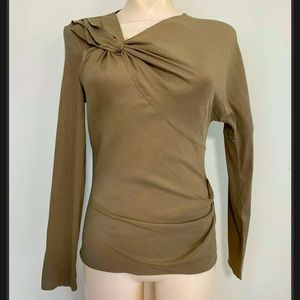 NWT XXL Zara Khaki Linen Top